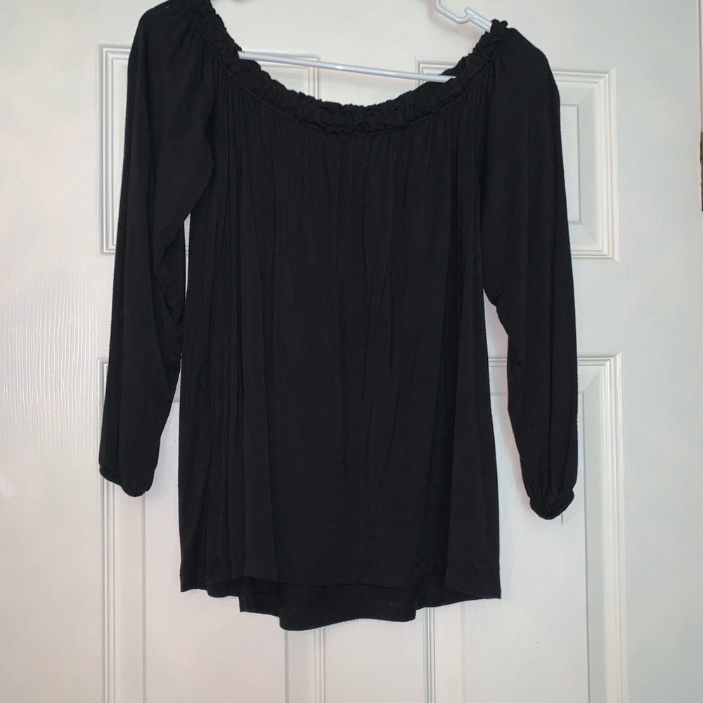 Black off the shoulder long sleeve
